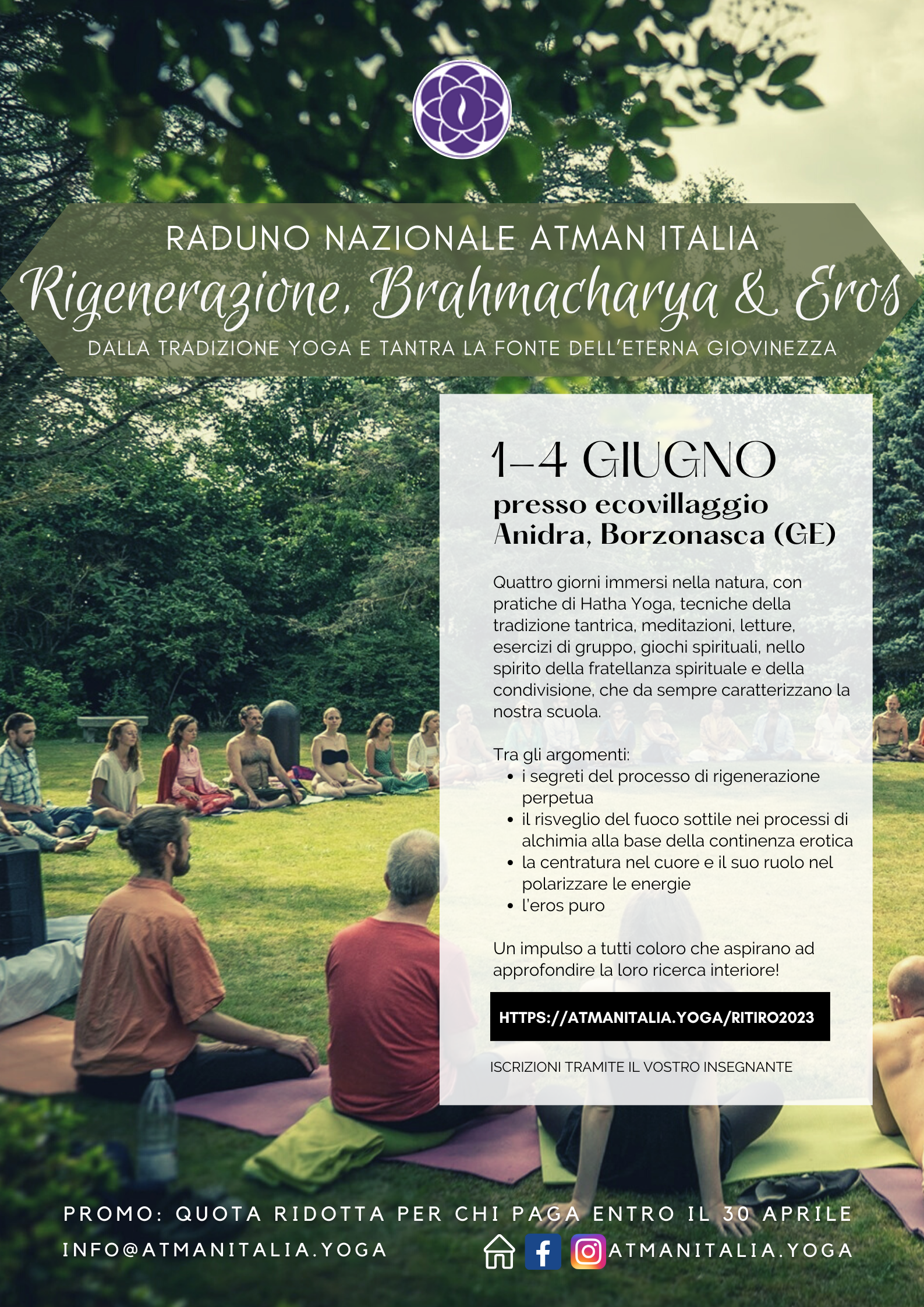 Rigenerazione, Brahmacharya ed Eros – Raduno nazionale Atman Italia